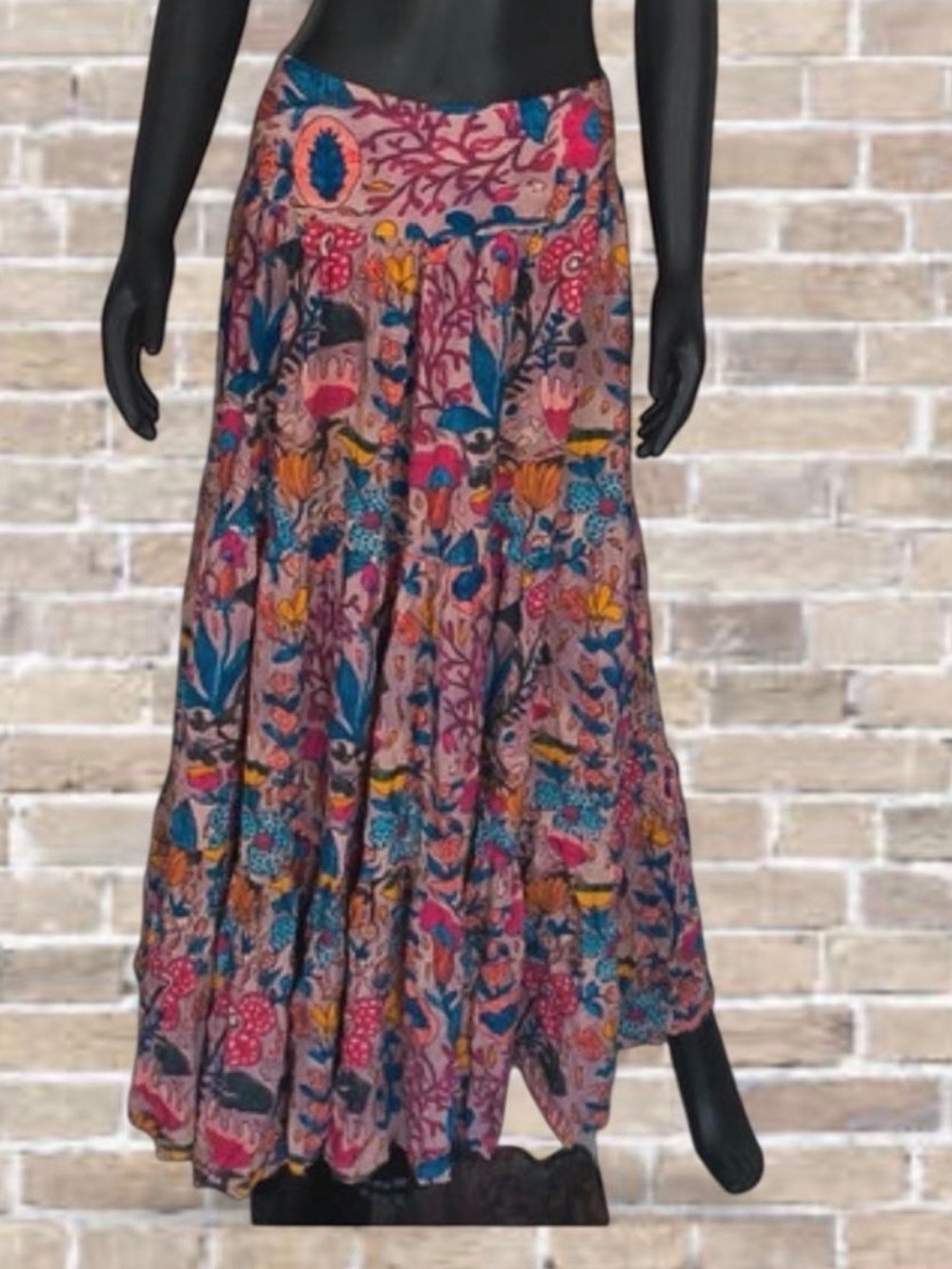 NATURAL LIFE Pink Multi Floral Tiered Maxi Skirt